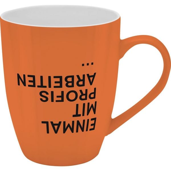 Produktbild: Tasse mit Motivdruck "Einmal mit Profis arbeiten...", mit Banderole