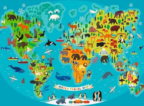 Puzzle Ravensburger Tierische Weltkarte 150 Teile XXL\' kaufen - Spielwaren