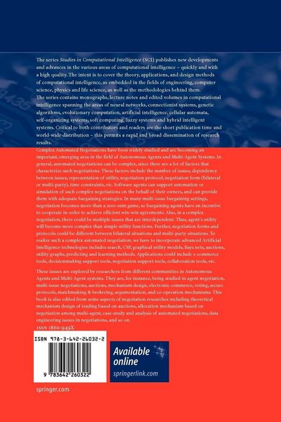 Produktbild: Advances in Agent-Based Complex Automated Negotiations