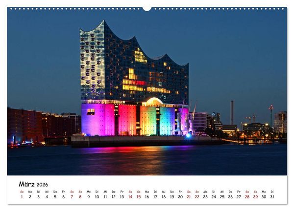 Produktbild: Hamburg schl&auml;ft nie (Wandkalender 2026 DIN A2 quer), CALVENDO Monatskalender