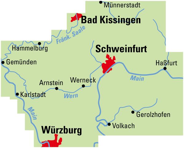 Produktbild: ADFC-Regionalkarte Schweinfurt, 1:50.000, reiß- und wetterfest, GPS-Tracks Download