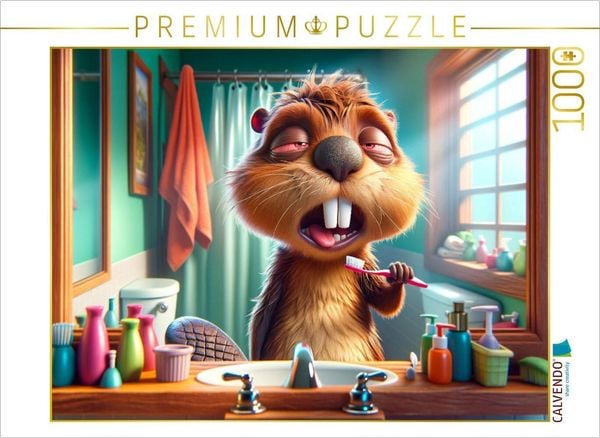 Produktbild: CALVENDO Puzzle Z&auml;hneputzen im Halbschlaf: Ein Morgenritual in Trance | 1000 Teile Lege-Gr&ouml;&szlig;e 64x48cm Foto-Puzzle f&uuml;r gl&uuml;ckliche Stunden