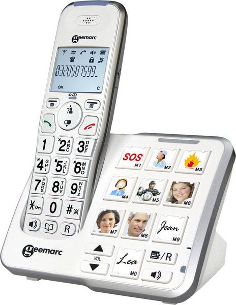 Produktbild: Geemarc AMPLIDECT 295 PHOTO Schnurloses Seniorentelefon Anrufbeantworter, Foto-Tasten Beleuchtetes Display Wei&szlig;