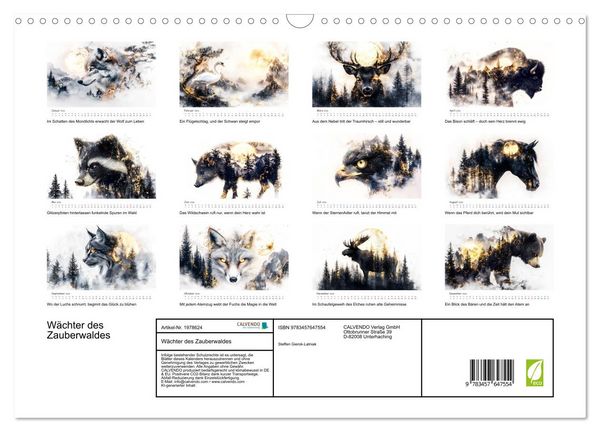 Produktbild: W&auml;chter des Zauberwaldes (Wandkalender 2026 DIN A3 quer), CALVENDO Monatskalender