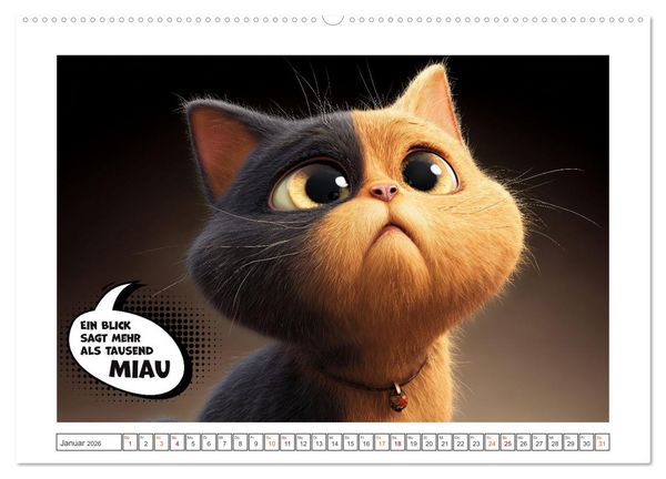 Produktbild: Katzenhumor im Blick (hochwertiger Premium Wandkalender 2026 DIN A2 quer), Kunstdruck in Hochglanz