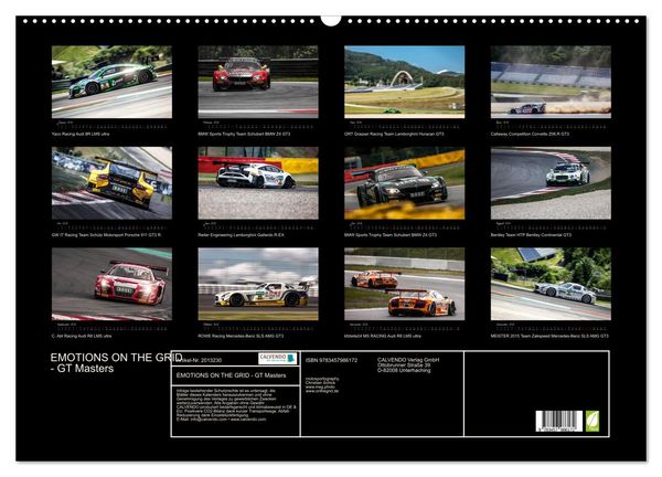 Produktbild: EMOTIONS ON THE GRID - GT Masters (Wandkalender 2026 DIN A2 quer), CALVENDO Monatskalender