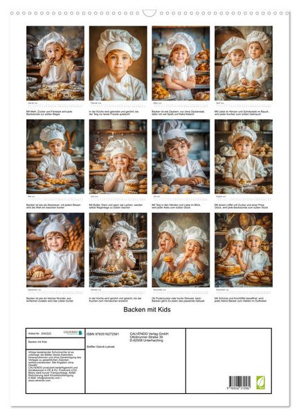 Produktbild: Backen mit Kids (Wandkalender 2026 DIN A2 hoch), CALVENDO Monatskalender