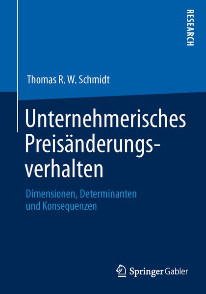 Produktbild: Unternehmerisches Preis&auml;nderungsverhalten