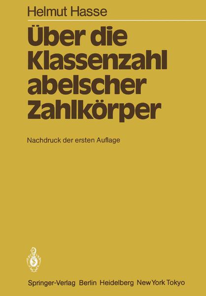 Produktbild: &Uuml;ber die Klassenzahl abelscher Zahlk&ouml;rper
