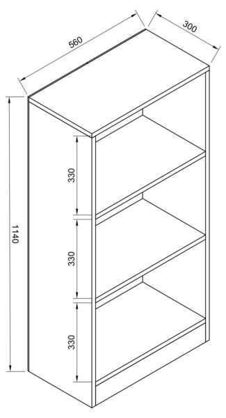 Produktbild: Holz Stand Regal B&uuml;cher B&uuml;cherregal Dilos M 3f