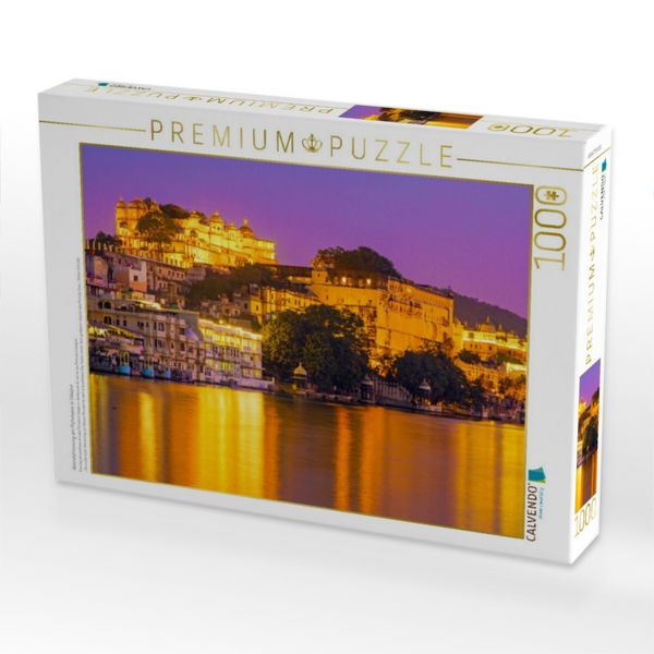 Produktbild: CALVENDO Puzzle Abendstimmung am Picholasee in Udaipur | 1000 Teile Lege-Gr&ouml;&szlig;e 64x48cm Foto-Puzzle f&uuml;r gl&uuml;ckliche Stunden