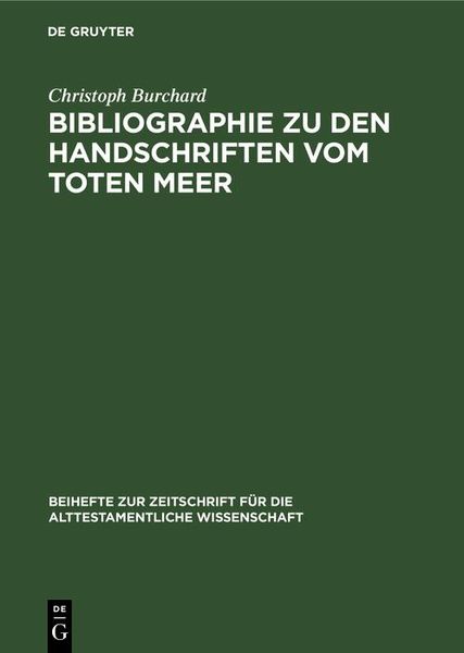 Produktbild: Bibliographie zu den Handschriften vom Toten Meer