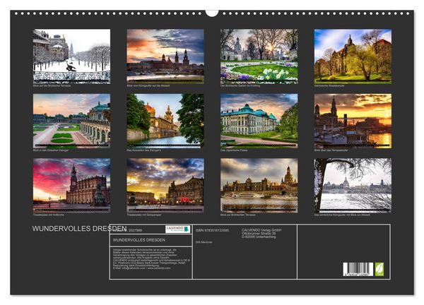 Produktbild: WUNDERVOLLES DRESDEN (Wandkalender 2026 DIN A2 quer), CALVENDO Monatskalender