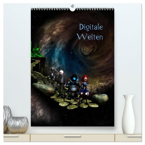 Produktbild: Digitale Welten (hochwertiger Premium Wandkalender 2026 DIN A2 hoch), Kunstdruck in Hochglanz