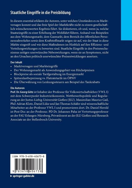 Produktbild: Staatliche Eingriffe in die Preisbildung