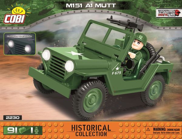 COBI Historical Collection 2230 - M151 A1 Mutt, Militär-Geländewagen, 91 Bauteile 1 Figur