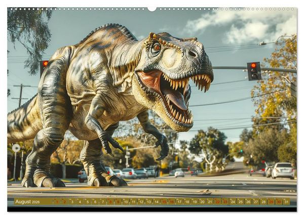 Produktbild: Wie w&auml;re es mit einem Dinosaurier als Haustier? (hochwertiger Premium Wandkalender 2026 DIN A2 quer), Kunstdruck in Hochglanz
