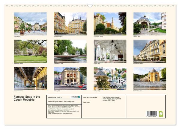 Produktbild: Famous Spas in the Czech Republic (Wall Calendar 2026 DIN A2 landscape), CALVENDO 12 Month Wall Calendar