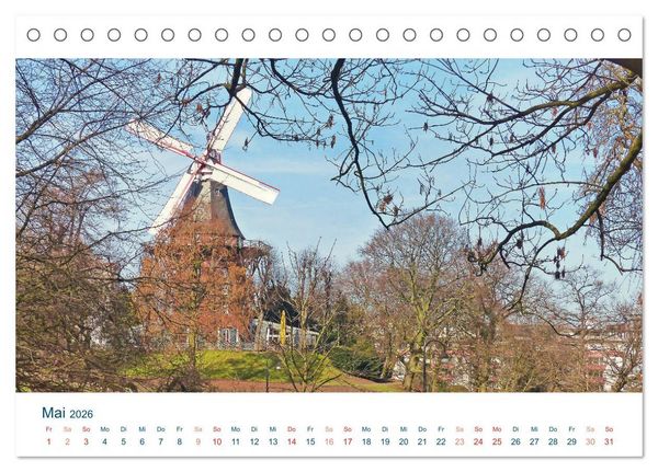 Produktbild: Moin aus Bremen. Herzlich willkommen in unserem Dorf mit Stra&szlig;enbahn (Tischkalender 2026 DIN A5 quer), CALVENDO Monatskalender