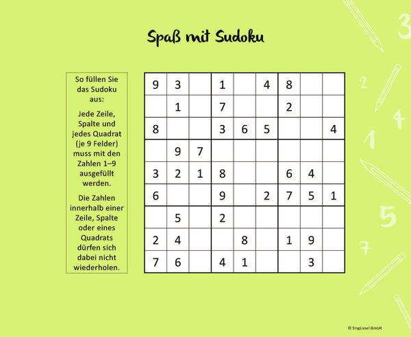 Einfache Sudokus für Senioren, die Spaß machen. Rätsel-Spaß, Beschäftigung und Gedächtnistraining für Senioren. Auch mit Demenz. Großdruck.
