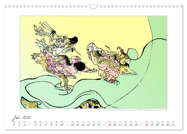 Produktbild: Kawanabe Kyosai - Einhundert D&auml;monen Kunstkalender (Wandkalender 2026 DIN A3 quer), CALVENDO Monatskalender