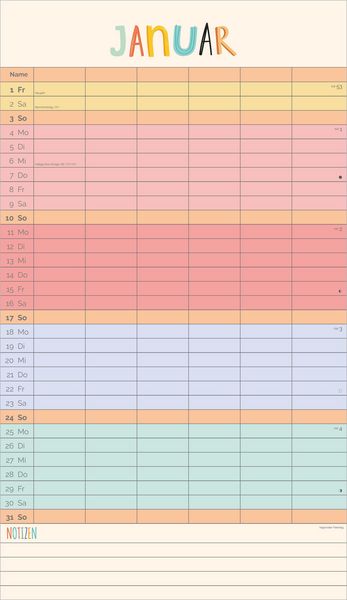 Produktbild: Familienplaner Unser buntes Jahr 2027