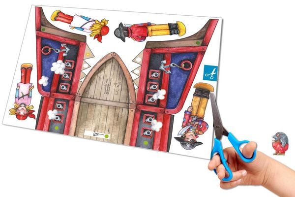 Produktbild: Piratenschiff basteln Bastelbogen Ausschneidebogen f&uuml;r Kinder ab 6+
