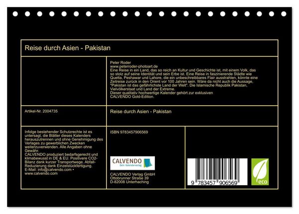 Produktbild: Reise durch Asien - Pakistan (Tischkalender 2026 DIN A5 quer), CALVENDO Monatskalender