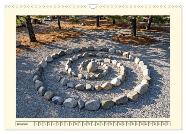 Produktbild: Gestaltete Stille - Wo die Natur zur Skulptur wird (Wandkalender 2027 DIN A3 quer), CALVENDO Monatskalender