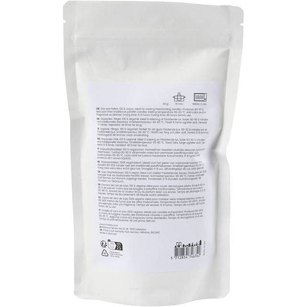 Produktbild: Creativ Company Sojawachs, F&uuml;r freistehende Kerzen, Creme, 250 g