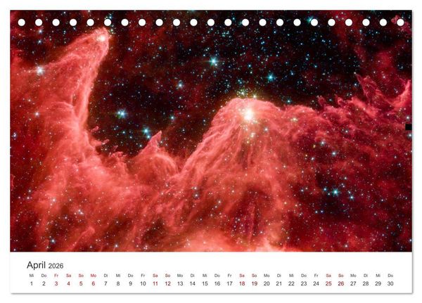 Produktbild: Nebel & Galaxien - Faszination Weltraum (Tischkalender 2026 DIN A5 quer), CALVENDO Monatskalender