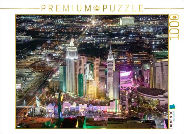 Produktbild: CALVENDO Puzzle Las Vegas Skyline bei Nacht | 1000 Teile Lege-Gr&ouml;&szlig;e 64x48cm Foto-Puzzle f&uuml;r gl&uuml;ckliche Stunden