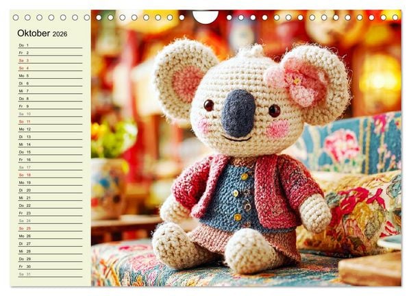 Produktbild: Kleine Freunde aus Wolle. Zauberhaft geh&auml;kelte Tierchen (Wandkalender 2026 DIN A4 quer), CALVENDO Monatskalender