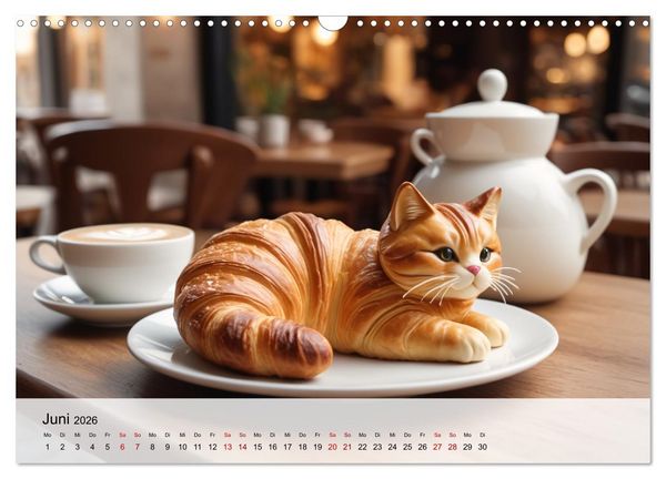 Produktbild: Tierische Croissants (Wandkalender 2026 DIN A3 quer), CALVENDO Monatskalender