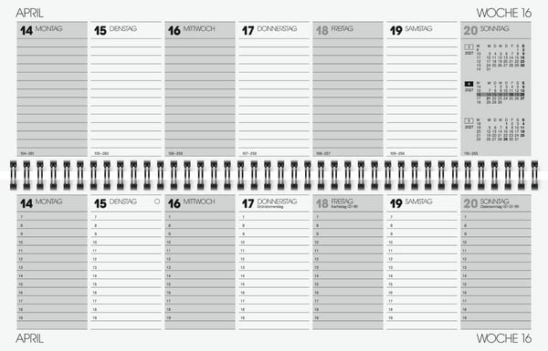 Produktbild: BRUNNEN 1077405907 Querterminbuch Mod. 774 2027 "Suburb Streets" 326&times;102 mm, Karton