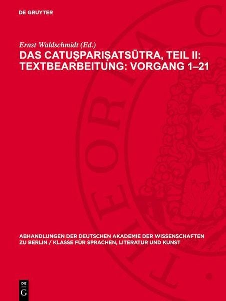 Produktbild: Das Catu&iquest;pari&iquest;ats&iquest;tra, Teil II: Textbearbeitung: Vorgang 1-21