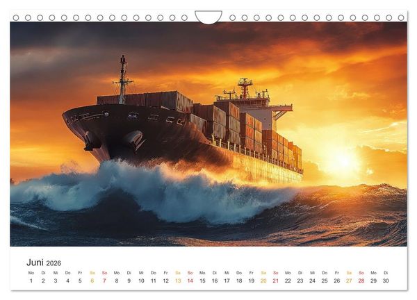 Produktbild: Containerschiffe - Giganten im Fokus (Wandkalender 2026 DIN A4 quer), CALVENDO Monatskalender