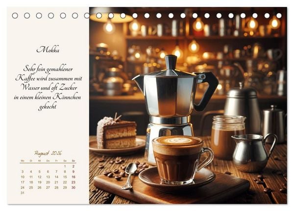 Produktbild: KI - Kaffee und Genuss 12 Monate im Aroma (Tischkalender 2026 DIN A5 quer), CALVENDO Monatskalender