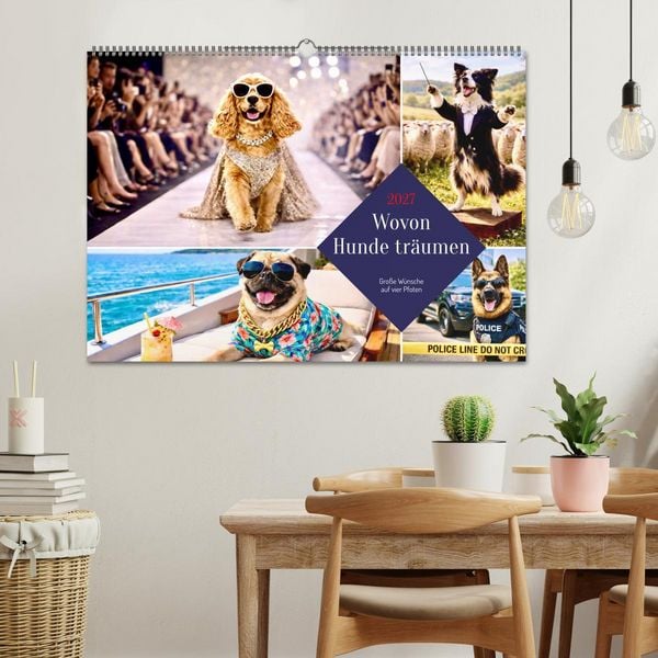 Produktbild: Wovon Hunde tr&auml;umen (Wandkalender 2027 DIN A2 quer), CALVENDO Monatskalender