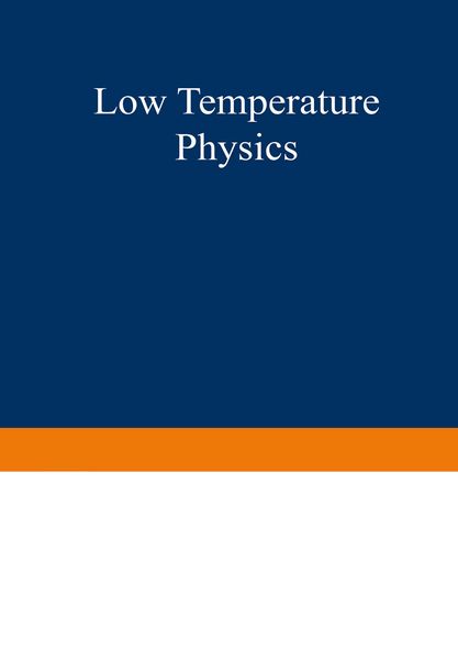 Produktbild: Low Temperature Physics I / K&auml;ltephysik I