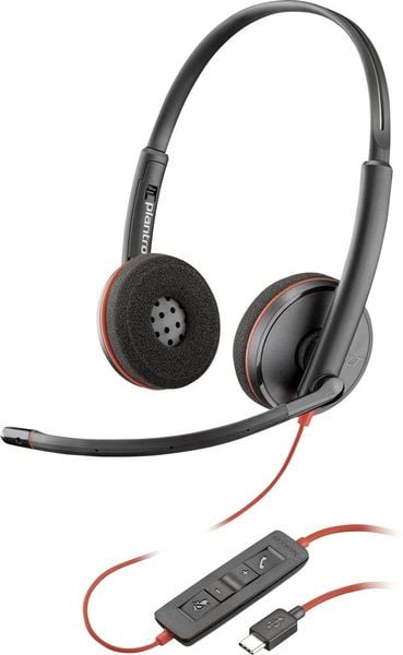Produktbild: HP Poly Blackwire C3220 On Ear Headset kabelgebunden Stereo Schwarz Headset, Mikrofon-Stummschaltung, Lautst&auml;rkeregelung Computer