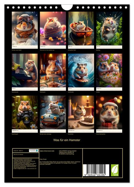 Produktbild: Was f&uuml;r ein Hamster (Wandkalender 2026 DIN A4 hoch), CALVENDO Monatskalender