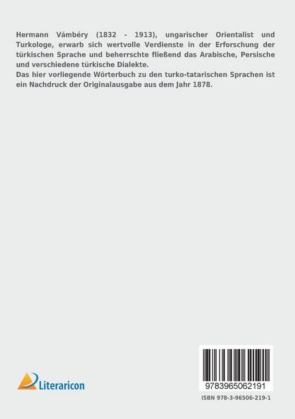 Produktbild: Etymologisches W&ouml;rterbuch der turko-tatarischen Sprachen