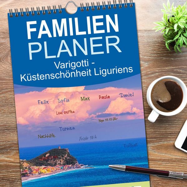 Produktbild: Familienplaner 2026 - Varigotti - K&uuml;stensch&ouml;nheit Liguriens mit 5 Spalten (Wandkalender, 21 x 45 cm) CALVENDO