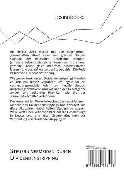Produktbild: Steuern vermeiden durch Dividendenstripping. Wie die Regierung Cum-Ex-Gesch&auml;fte verhindern kann