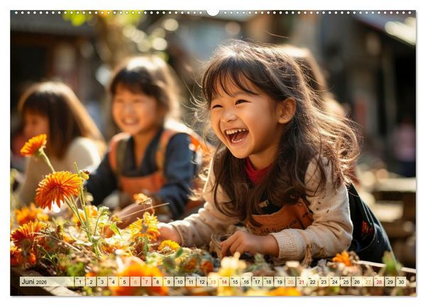 Produktbild: Kinder Lachen (Wandkalender 2026 DIN A2 quer), CALVENDO Monatskalender