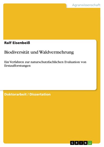 Produktbild: Biodiversit&auml;t und Waldvermehrung