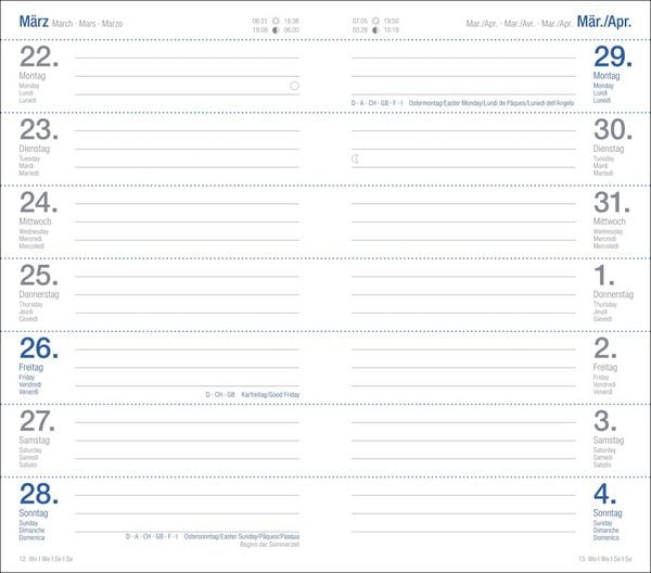 Produktbild: Wochen-Taschenkalender, schwarz 2027