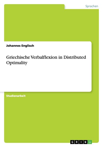Produktbild: Griechische Verbalflexion in Distributed Optimality