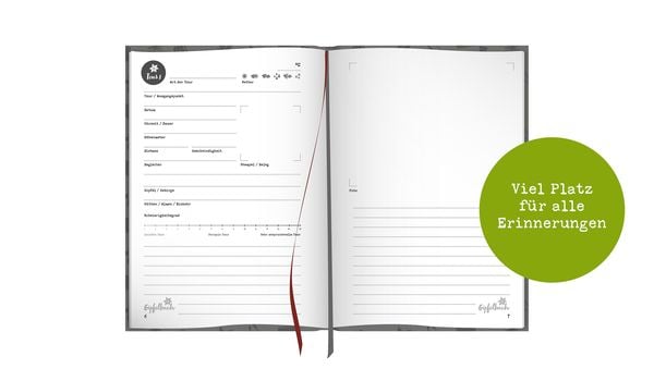 Gipfelbuch, Tourentagebuch, Wandertagebuch | A5 Notizbuch zum Wandern in den Ber